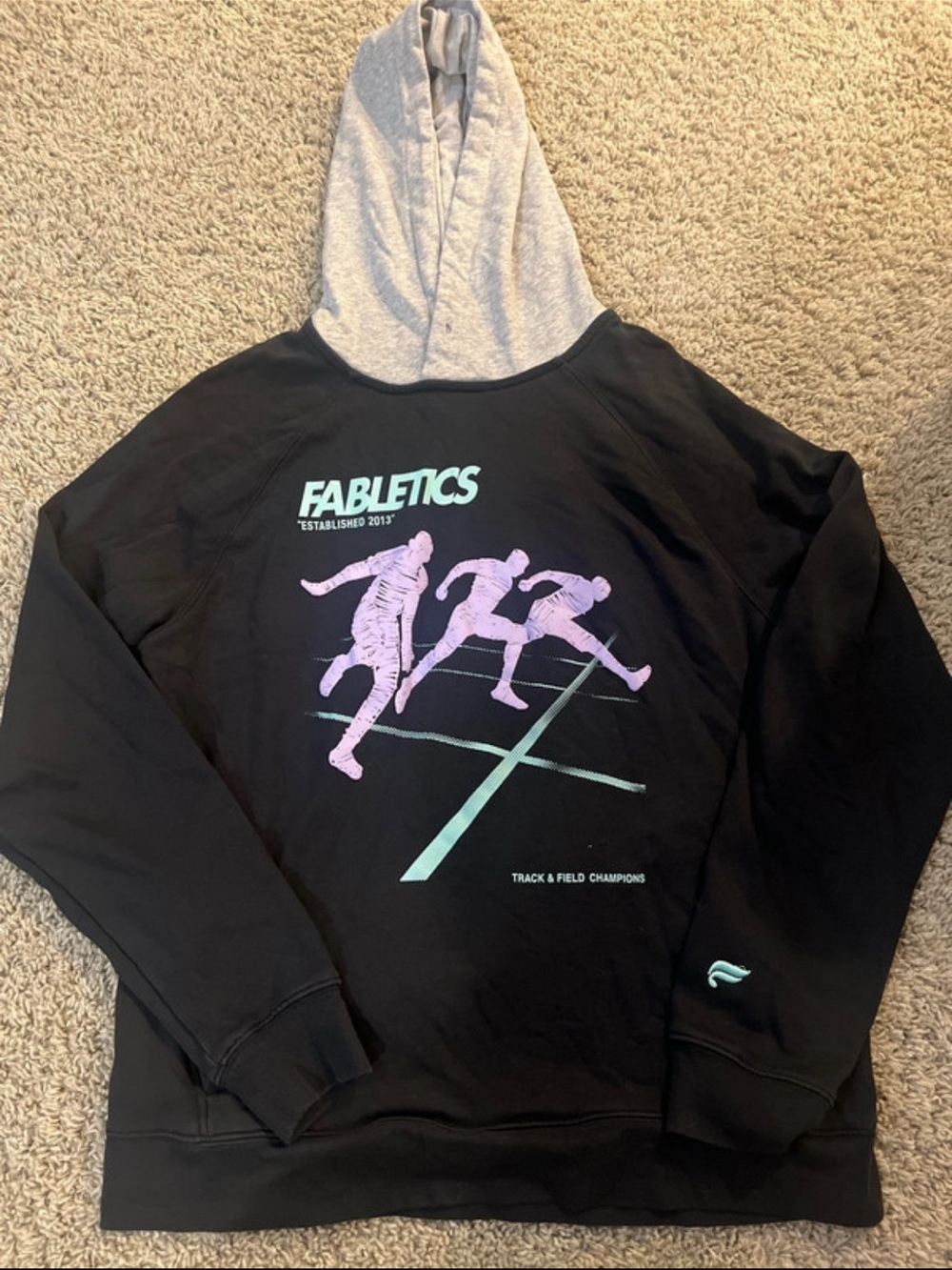 Fabletics Men’s Black Hoodie with Gray Hood - Fabletics
